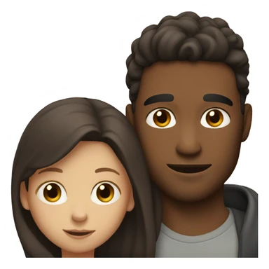 Dark haired guy with ginger girl hugging sticker