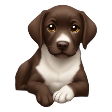 puppie chocolate labrador in a red Nissan Silvia S13 sticker