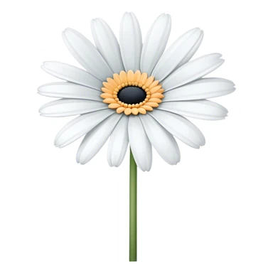 single White Gerbera Daisy, straight stem sticker