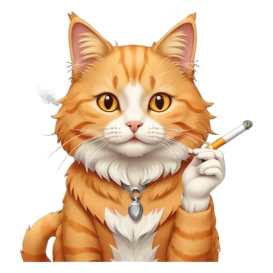 cat with cigarete sticker