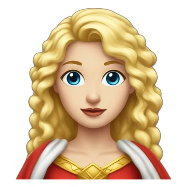 blonde-blue-eyed-goddess-in-red-goddess-robe sticker