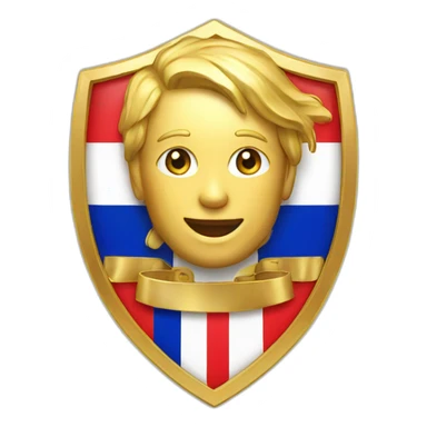 golden badge with french flag sticker