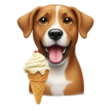 dog eating an ice cream  sticker