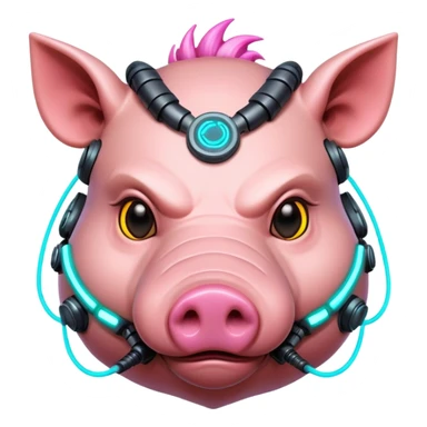 cyberpunk hog with neon sticker