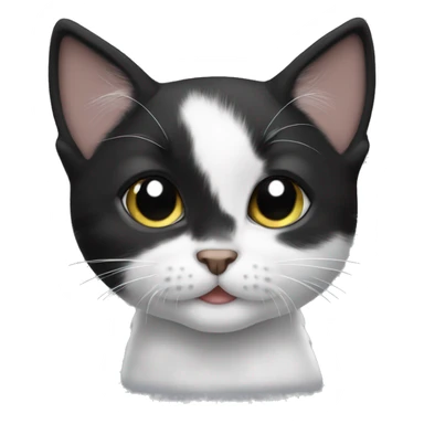 a small black and white kitten sticker