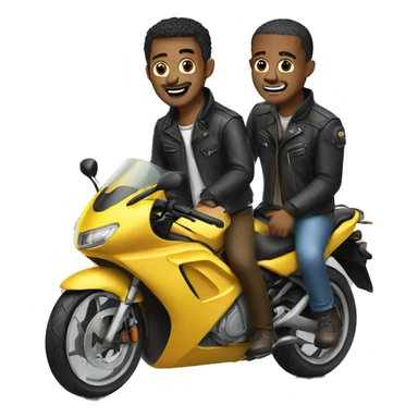 Two guys no a motorbike  sticker