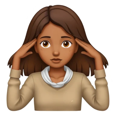 Brown skin girl with her hands across her neck like she’s choking her self sticker