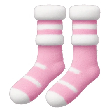 Pink and white fuzzy socks  sticker
