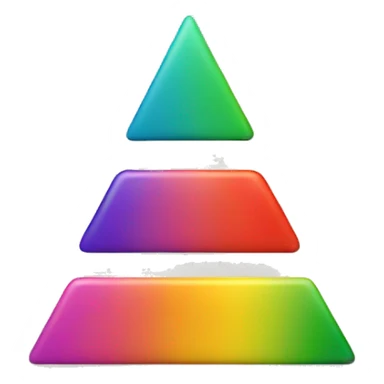 A triangle made of horizontal colourful lines stacked one on another sticker