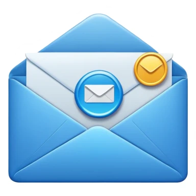 email icon, envelope with notification badge sticker
