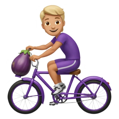 dude riding eggplant shaped bike sticker