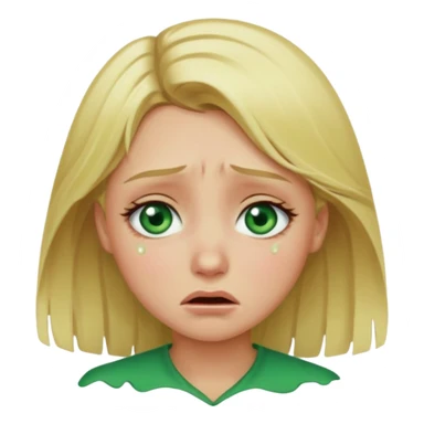 the girl is that criying she has green eyes and blondhair  sticker