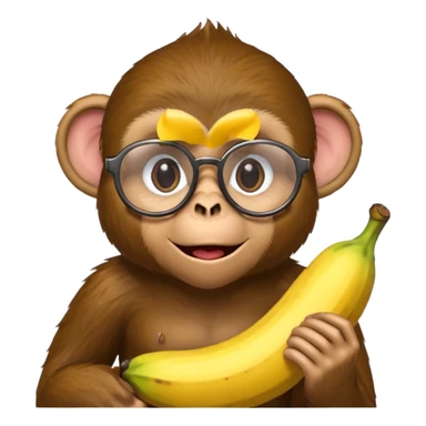monkey with banana and wearing glasses sticker