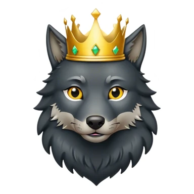 Black Wolf with Gold Crown sticker