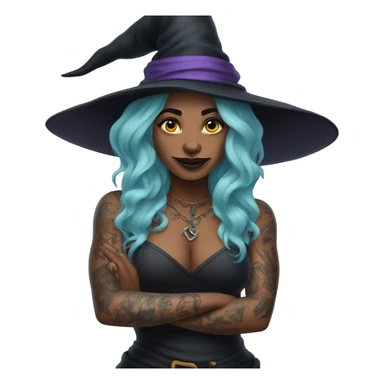 Witch with lots of tattoos sticker