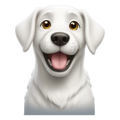 A white dog is happy sticker