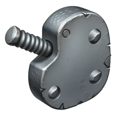 small, fat metal nail with a hammered look sticker