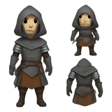 medieval evil saboteur wearing mask, full torso, looking sideways sticker