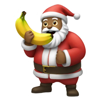 Santa eating a banana  sticker