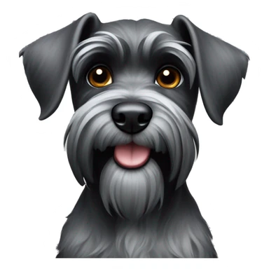 Schnauzer dog, black sticker