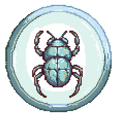 MRI embryo digital fetal small shape in otherworldly bubble, eerie, horror, insectoid, crustaceanoid, pupa, crystalis sticker