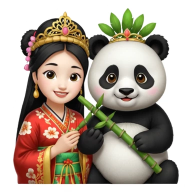 panda habit princesse chinoise sticker