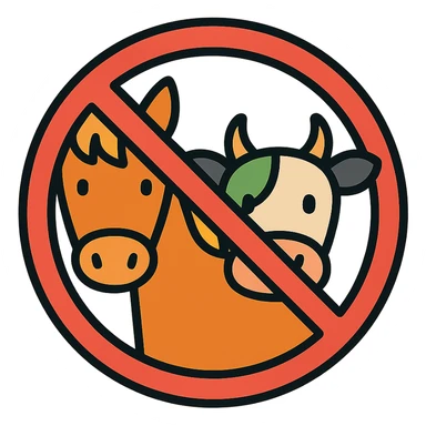 Horse and Cow, add the forbidden icon such as forbidden 18 sticker