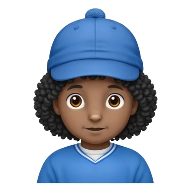 curly hair black rabbit with blue jersey and hat sticker