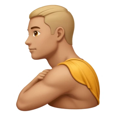 Create a shoulder emoji with all 3 delts visible. Side shoulder view. Arms down and show only shoulder part. Describe shoulder with more details. sticker