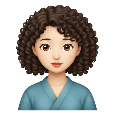 A asian girl whit curly hair sticker