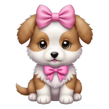 puppy with a pink bow sticker