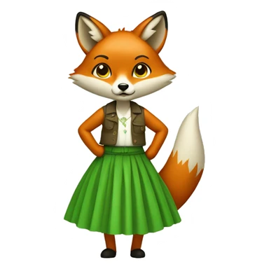 fox with a green skirt sticker