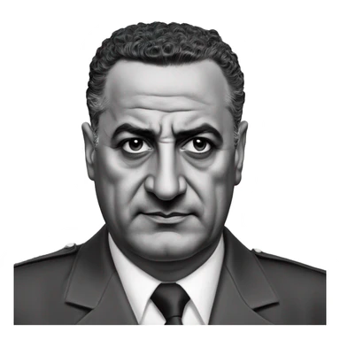 Gamal Abdel Nasser photorealistic serious sticker