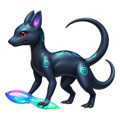 Nebulae Shiny Salandit-Umbreon-Fakémon-hybrid-creature (full body)  sticker