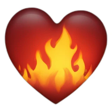 Heart broken fire sticker
