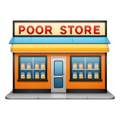Convenience store named poor store and more sticker