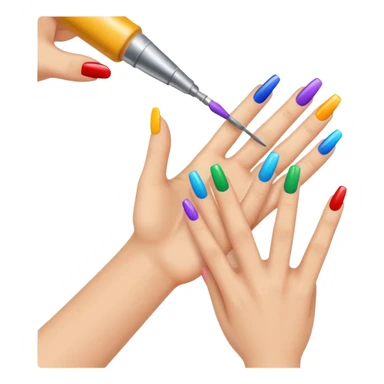 Nails being painted sticker