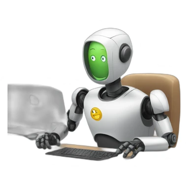 robot doing administration sticker