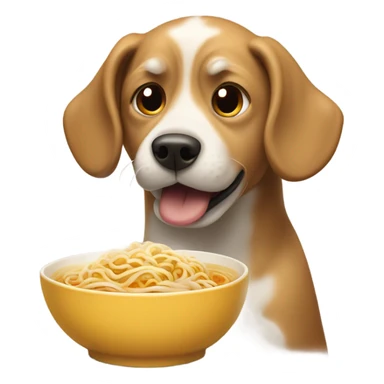 dog with ramen sticker