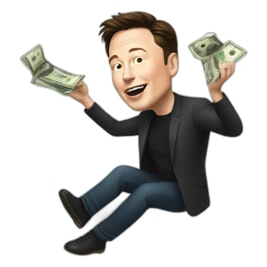 Elon Musk Throwing Money sticker