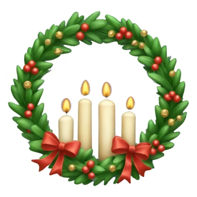 Christmas candle wreath sticker