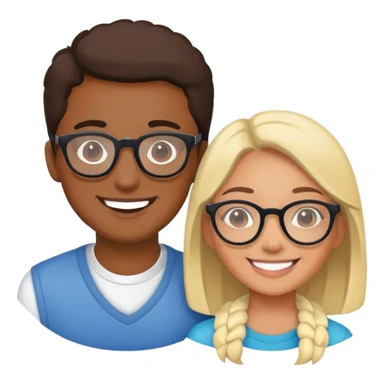 Mono con lentes sonriendo con su mejor amiga  sticker