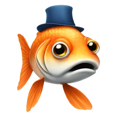 Fish wearing a hat sticker