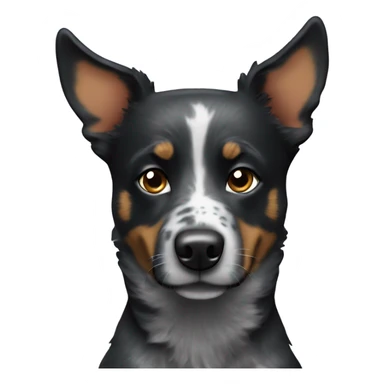 black blue heeler dog with big ears sticker