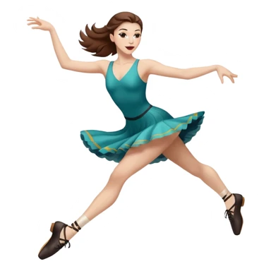 Jazz dancer white with brown hair wearing jazz shoes  sticker