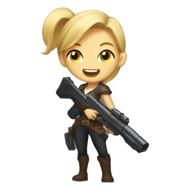 Zeri league of legends with her gun sticker