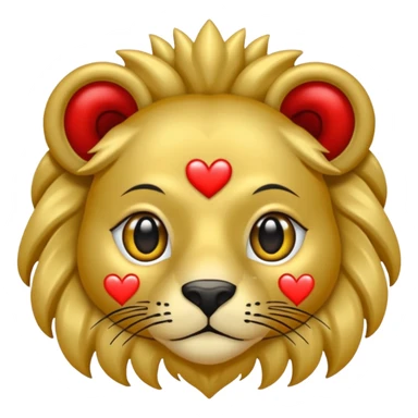 León con ojos de corazon sticker