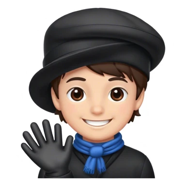 smiling boy with hat and gloves sticker
