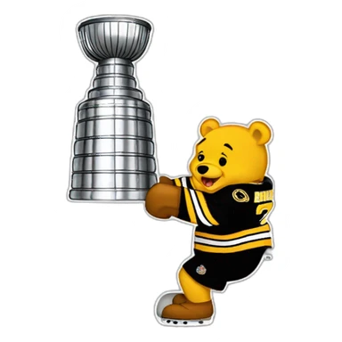 bruins-pooh-bear-punching-the-stanley-cup sticker