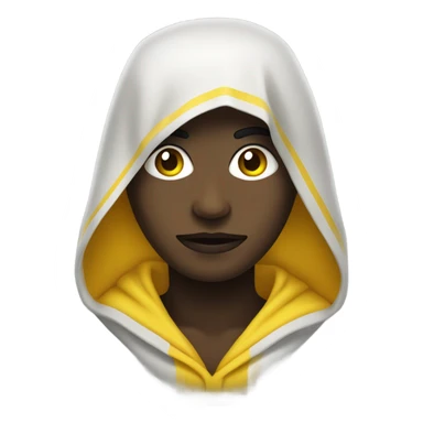 Una persona con máscara negra y capucha amarilla  sticker